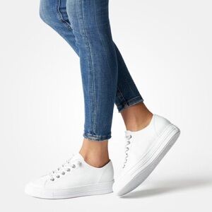 Paul Green Hadley Sneakers in White Leather Women's sz UK 4 US 6.5